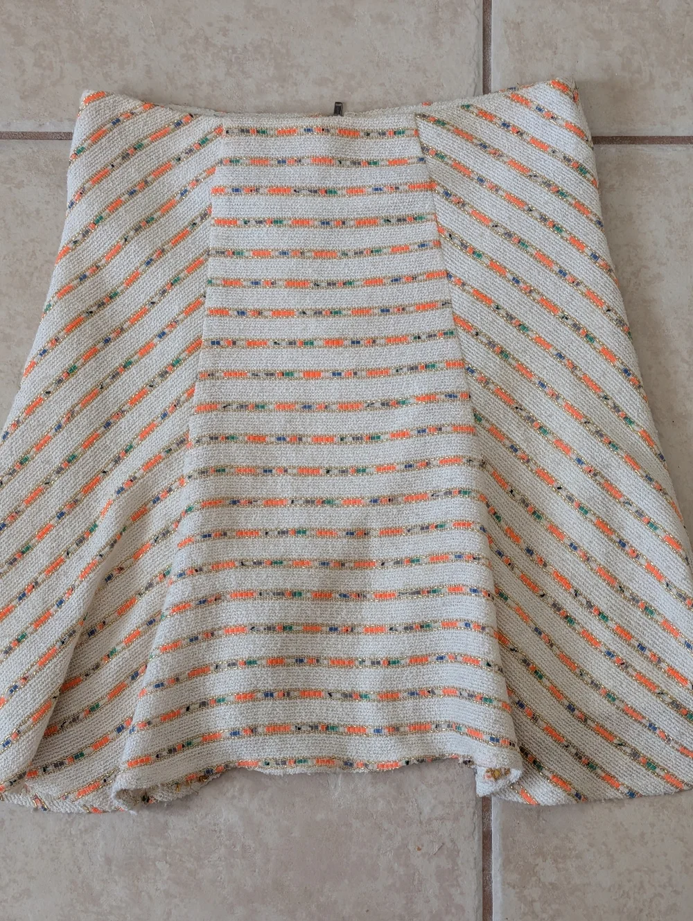 Anthropologie Maeve Lucaya Stripe Swing Skirt Size 2
